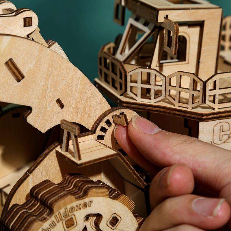 Bulldozer Construction Truck 3D Wooden Puzzle Toys DIY Handmade Ornaments