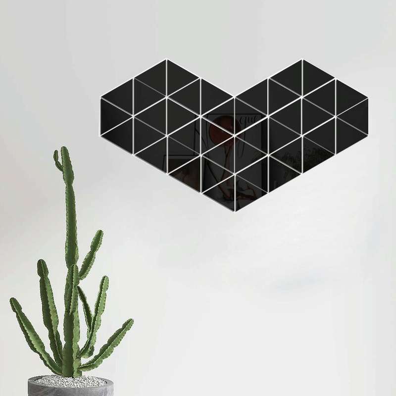 Ym300 16 PCS / Set Home Personal Wall Stickers DIY Acrylic Wall Decorative Mirror(Quartet Silver)