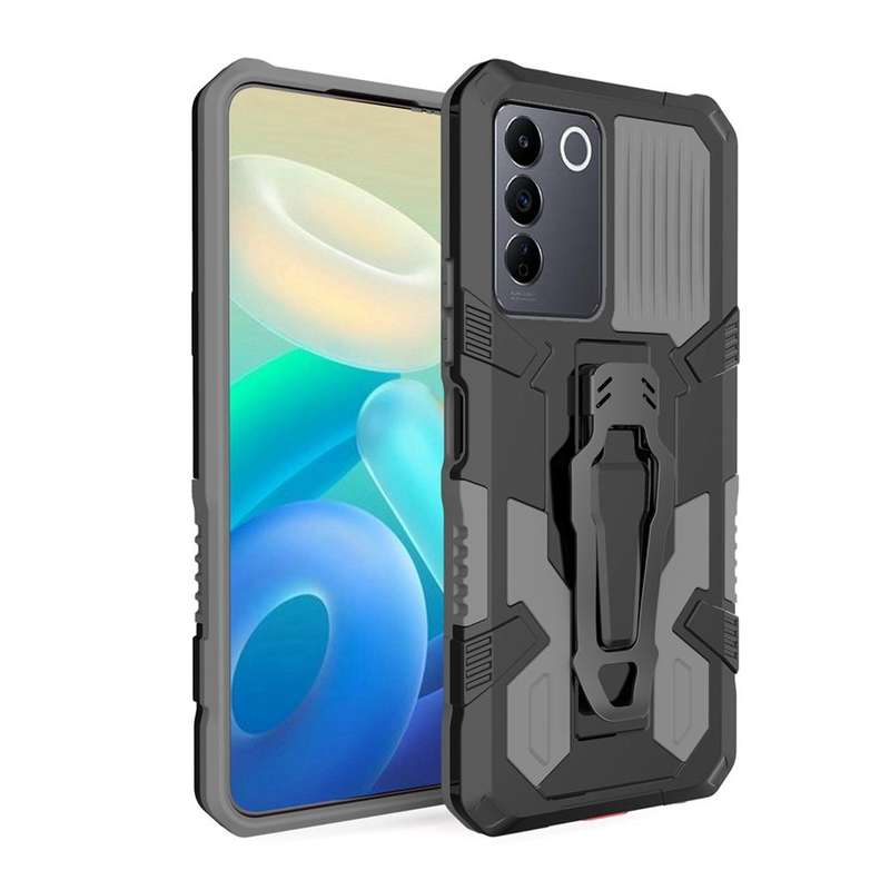 For vivo V27 Armor Warrior Shockproof PC + TPU Phone Case(Grey)
