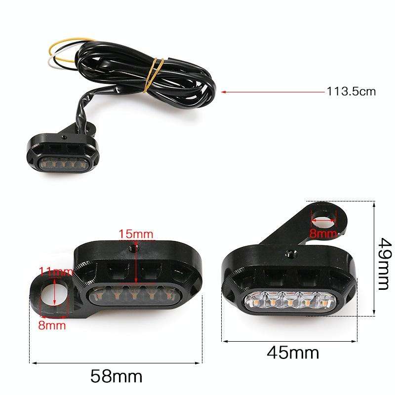 HP-Z058 Motorcycle Modified Rearview Mirror LED Turn Signal Light for Harley Sportsters XL 883 / ...