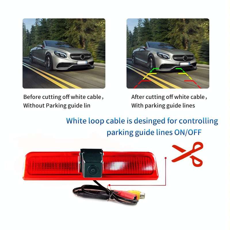 PZ476 Car Waterproof 170 Degree Brake Light View Camera + 7 inch Rearview Monitor for Volkswagen ...