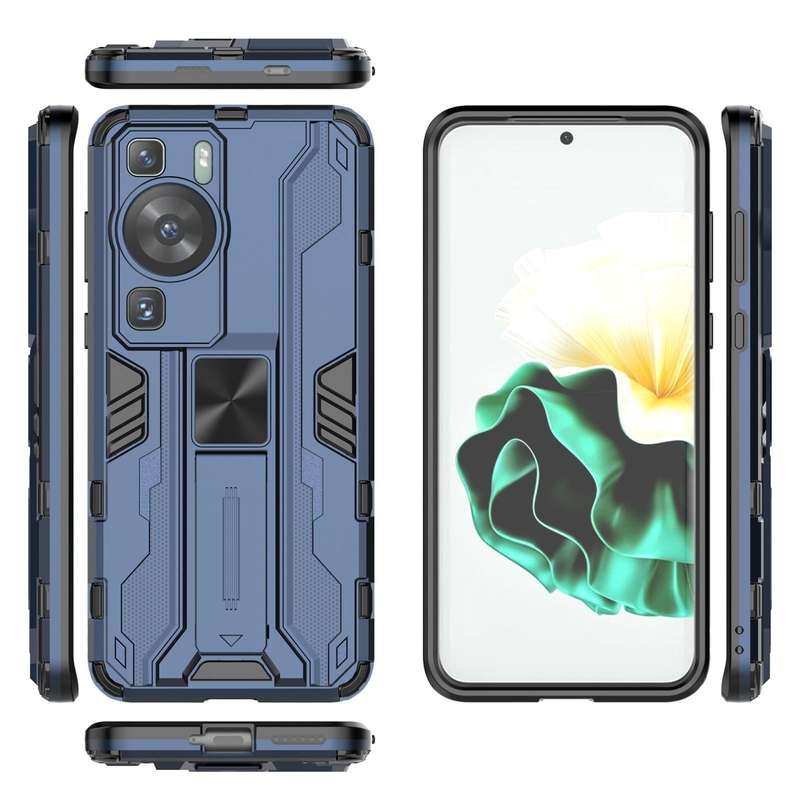 For Huawei P60 / P60 Pro Supersonic Holder PC Soft TPU Phone Case(Blue)