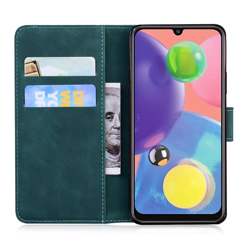 For Samsung Galaxy A70 / A70s Skin Feel Pure Color Flip Leather Phone Case(Green)