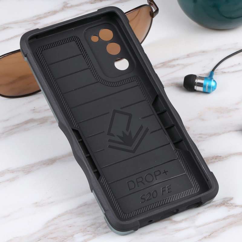 For Samsung Galaxy S20 FE Ring Holder Non-slip Armor Phone Case(Green)