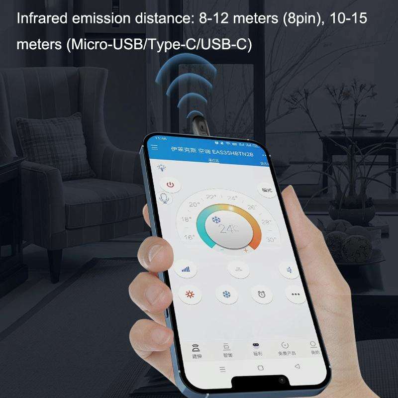 R10 Phone Smart Infrared Transmitter Learning Type Long Distance Remote Control, Interface: Type-...