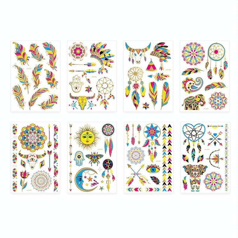 2 PCS Fluorescent Bronzing Waterproof Tattoo Stickers(JYG-007)