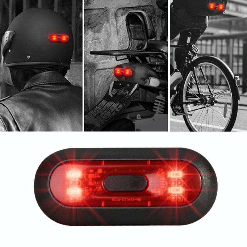 Motorbike Helmet Warning Light USB Rechargeable Waterproof Tail Light, Specification: 4 Beads B M...