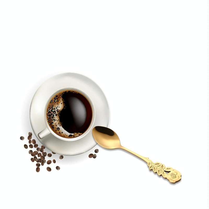 Small Mini Stainless Steel Rose Flower Coffee Spoon Strring Spoon Teaspoon Tea Spoon Dessert Spoo...