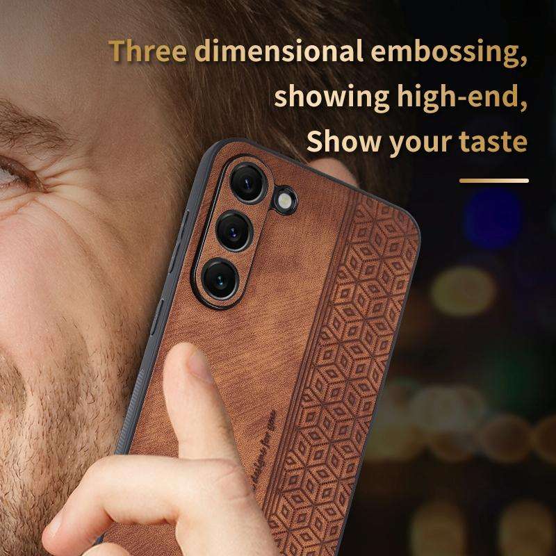 For Samsung Galaxy S23+ 5G AZNS 3D Embossed Skin Feel Phone Case(Black)