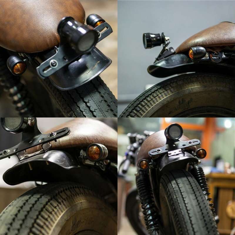 1 Pair KC801 12V Modified Universal Motorcycle LED Turn Signal (Black)
