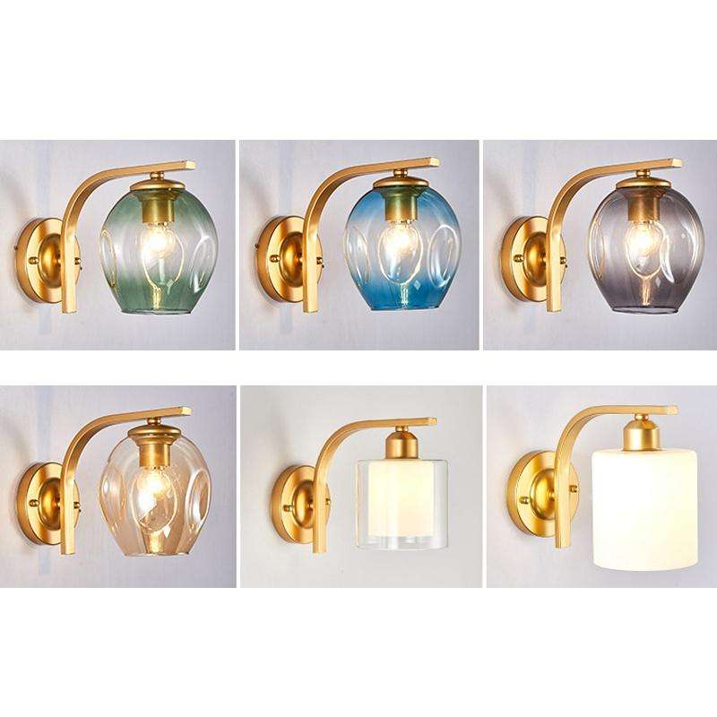 5W Warm Light Simple Bedroom Study Bedside Lamp LED Wall Lamp Creative Corridor Wall Lamp(2033 Gold)