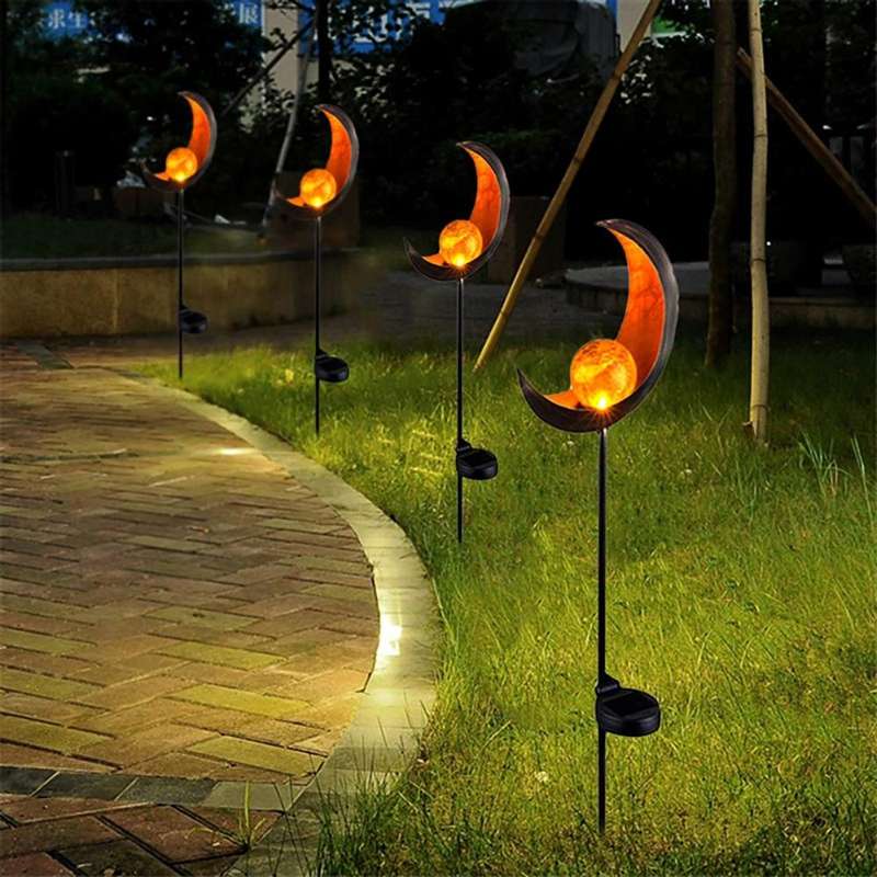 Solar Flame Light LED Iron Art Outdoor Garden Lawn Decorative Ground Plug Light Landscape Lamp(St...