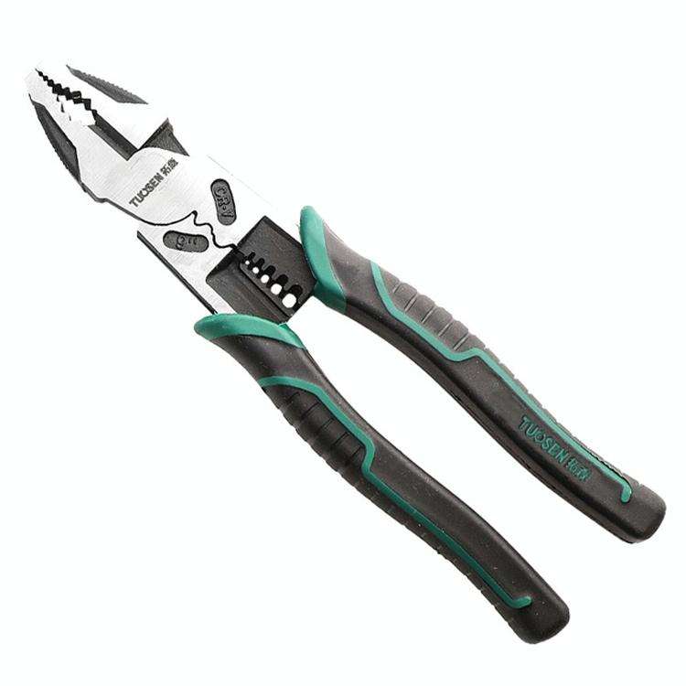 TUOSEN Multifunctional Crimping and Stripping Labor Saving Flat Pliers Vise Manual Wire Cutters, ...