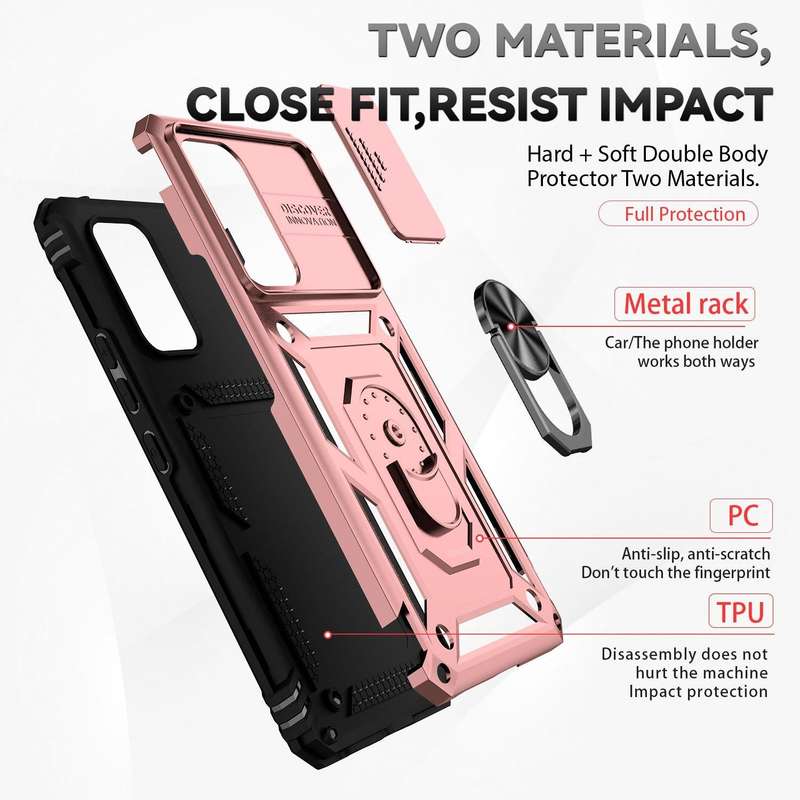 For Samsung Galaxy A53 5G Sliding Camshield Holder Phone Case(Rose Gold)