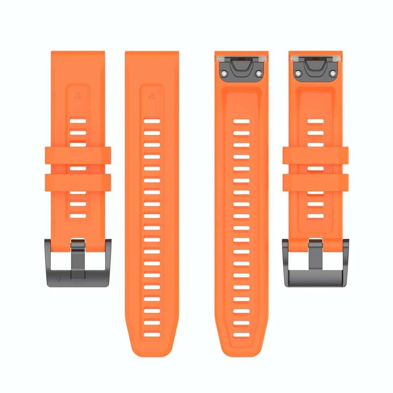 For Garmin Fenix 7X Quick Release Silicone Watch Band(Orange)
