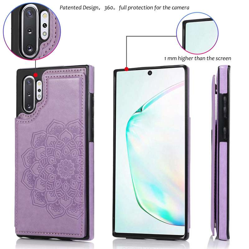 For Samsung Galaxy Note 10 Plus Double Buckle Mandala Pattern PU+TPU Protective Case with Card Sl...