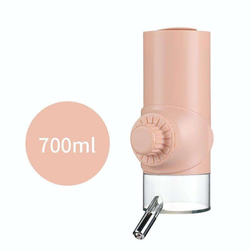 Pet Waterer Ball Feeder Hanging Dog Waterer Hanging Cage Pet Water Cup 700ML(Cherry Powder)