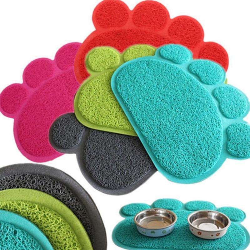 PVC Claw Shaped Cat Litter Mat Pet Placemat Anti-skid Floor Mat Pet Supplies(Coffee)