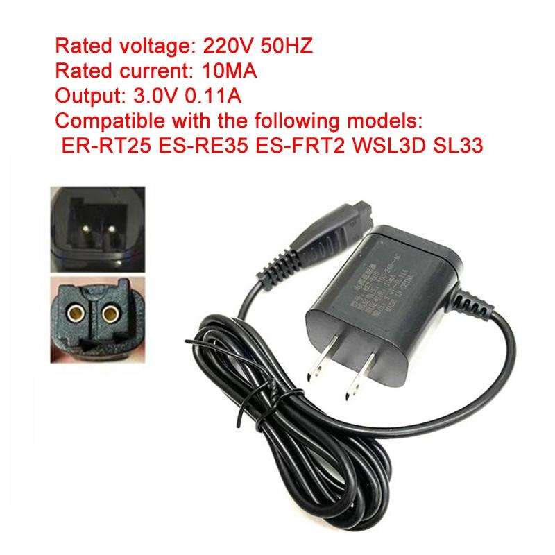 3V Shaver Charger for Panasonic RE7-80 ES-RT25 ES-RW35 ES-FRT2 SL33, US Plug