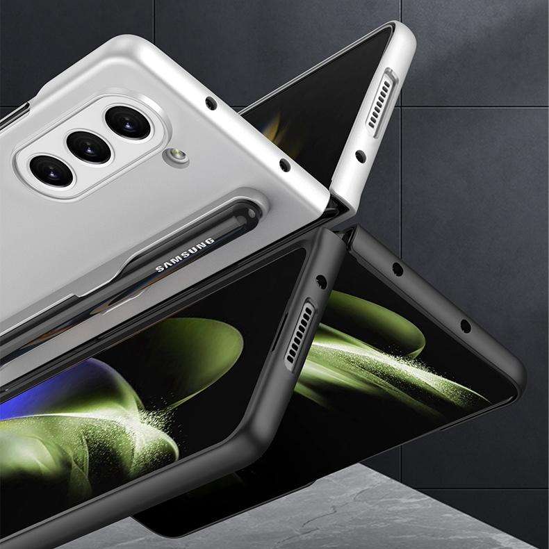 For Samsung Galaxy Z Fold5 GKK Ultra-thin Full Coverage Phone Flip Case with Pen Slot(Silver)