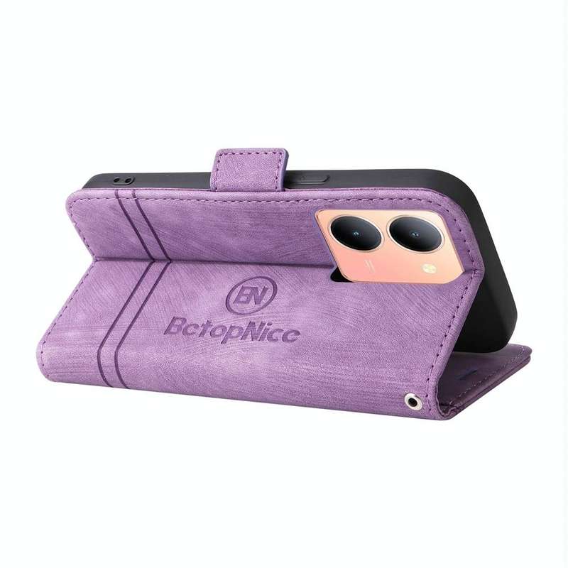 For vivo Y36 4G / 5G Global BETOPNICE Dual-side Buckle Leather Phone Case(Purple)