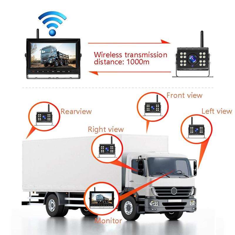 7 Inch Digital Wireless Reversing Image 1080P Video System Truck Monitoring Driving Recorder 2 Di...