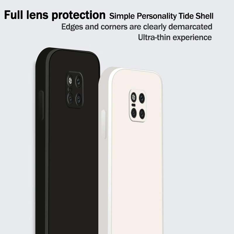 For Huawei Mate 20 Pro Solid Color Imitation Liquid Silicone Straight Edge Dropproof Full Coverag...