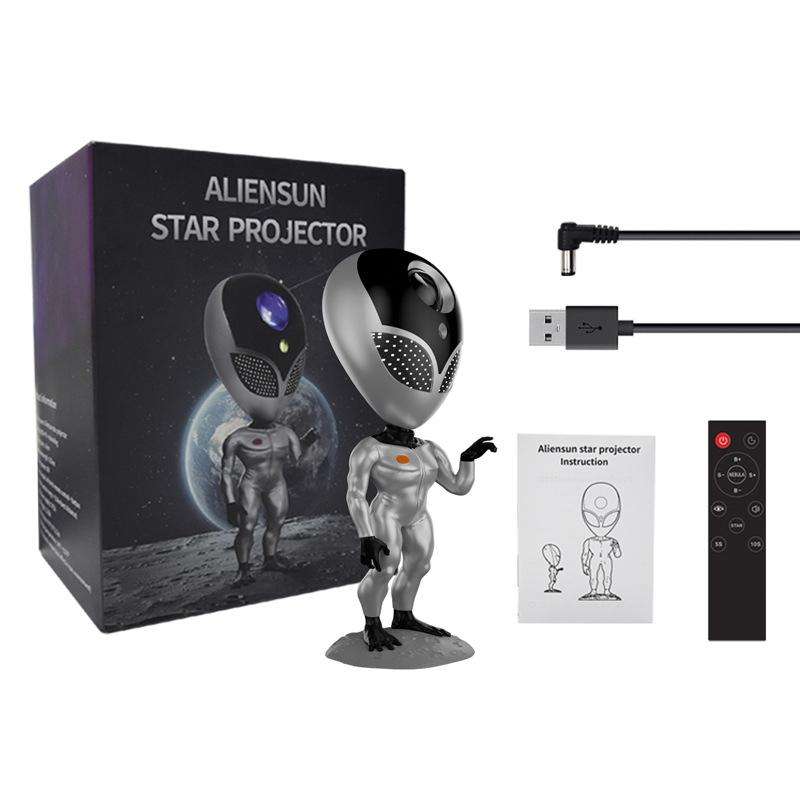 YHD001 Alien Star Projection Light Atmosphere Night Light(Silver Black)