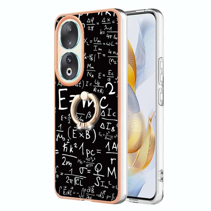 For Honor 90 5G Electroplating Dual-side IMD Phone Case with Ring Holder(Equation)