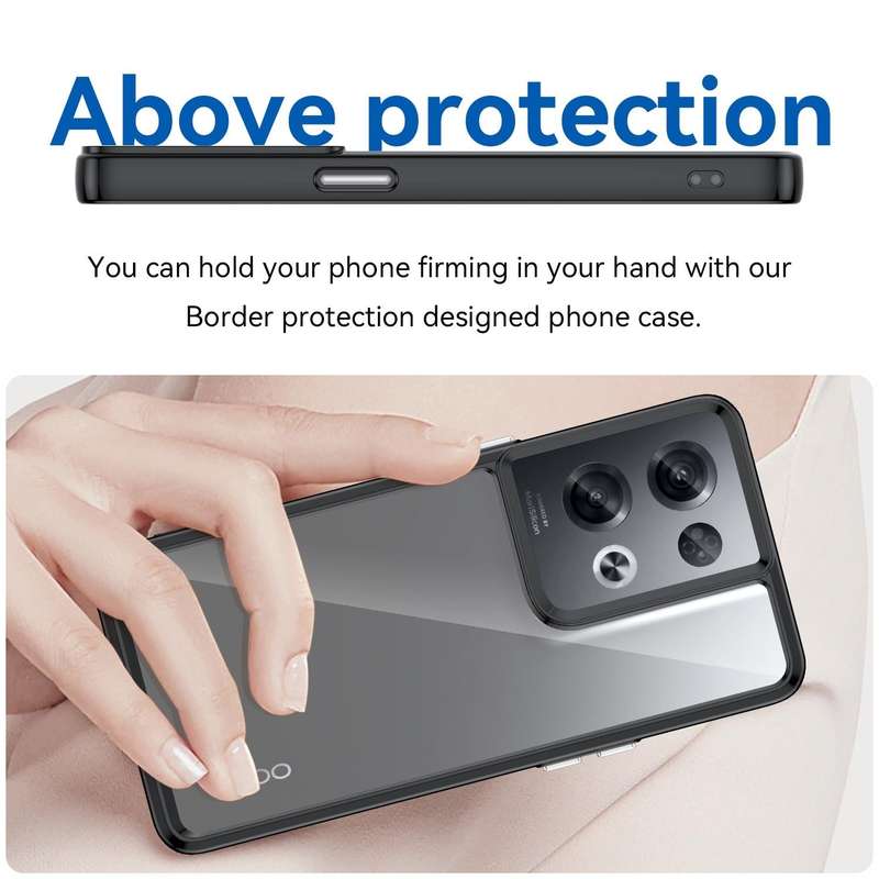 For OPPO Reno8 Pro India Colorful Series Acrylic + TPU Phone Case(Black)