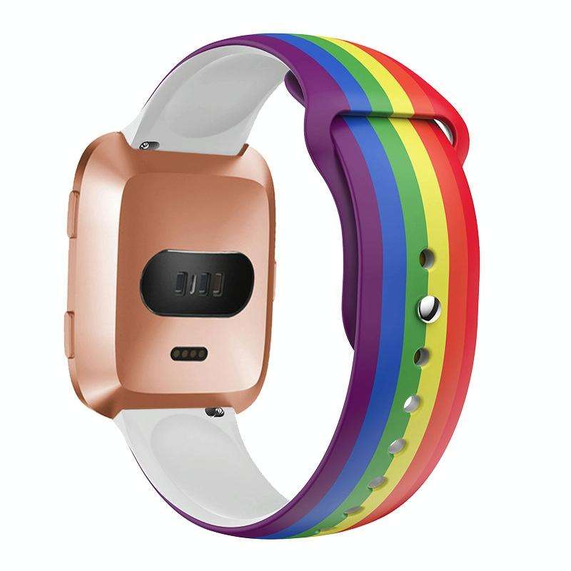 For Fitbit Versa 2 / Lite 22mm Reverse Buckle Printed Silicone Watch Band(Starry Sky)
