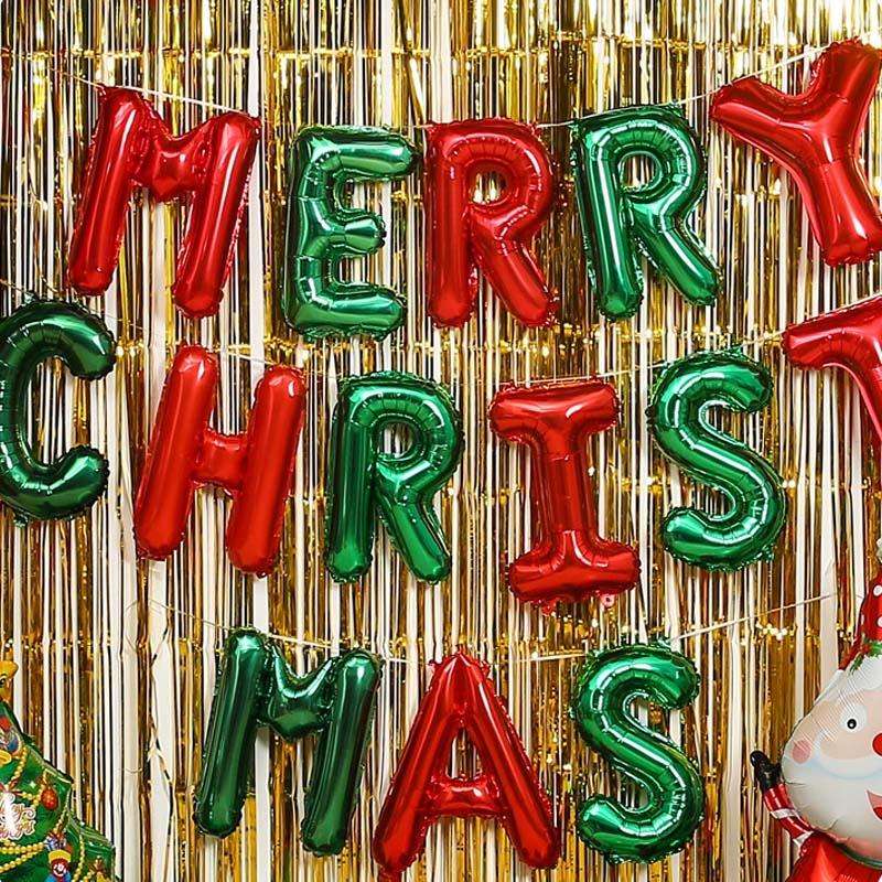 Christmas Balloon Set Merry Christmas Party Background Decoration