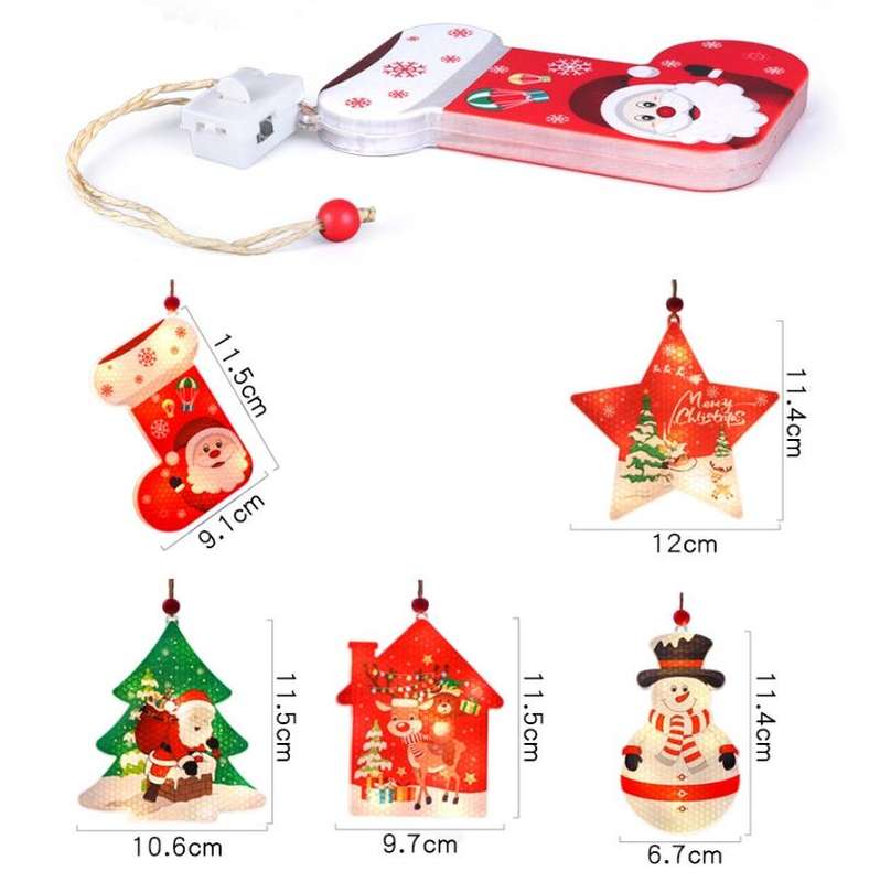 3 PCS / Set Christmas Decoration Lights LED Window Holiday Decoration Small Lanterns(Christmas St...