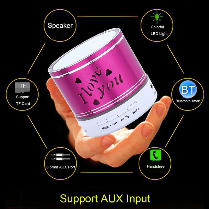 A9L Mini Portable Bluetooth Stereo Speaker with RGB LED Light, Built-in MIC, Support Hands-free C...