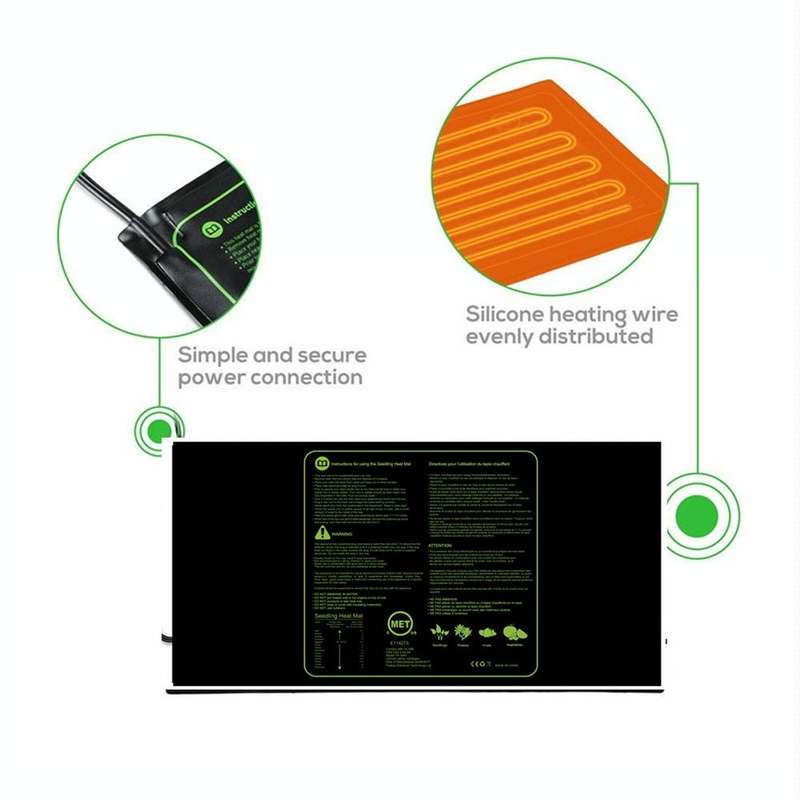 20 x 10 inch Digital Display Seedling Heating Pad With Timed Temperature Adjustment(UK Plug 240V)