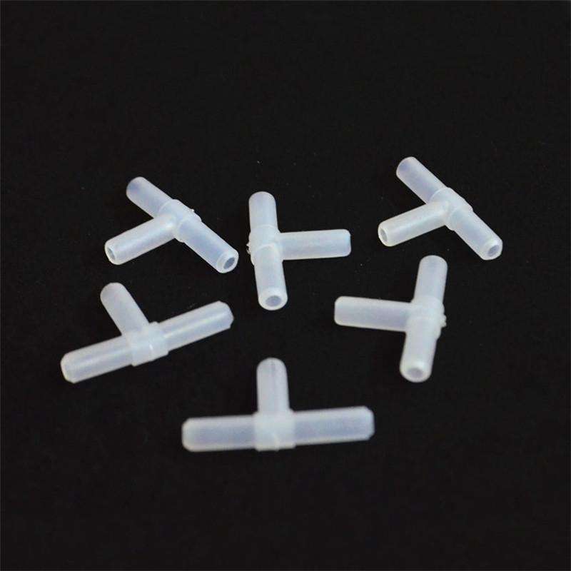 10 PCS 4mm T Shape 3-Way Plastic Fish Tank Acuarios Aquarium Air Pump Line Tubing Joints Connecto...
