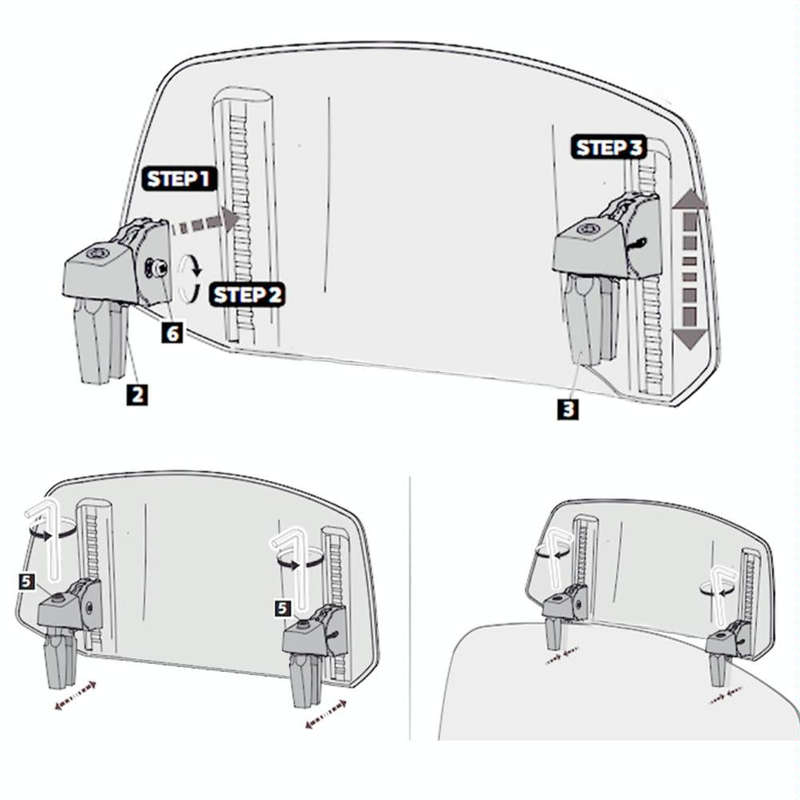 For Kawasaki / Honda / BMW / Yamaha Motorcycle Adjustable Windshield(Transparent Grey)