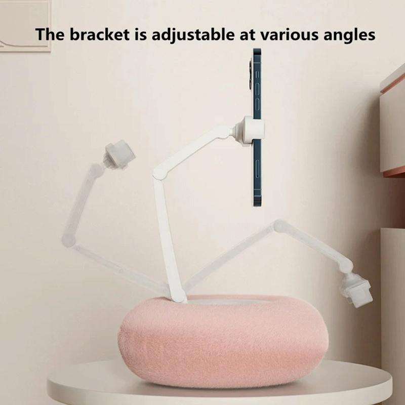 Pillow Phone Tablet Rotating Holder Lazy Desktop Bed Live Stand, Color: Single Axis Rack-Beige