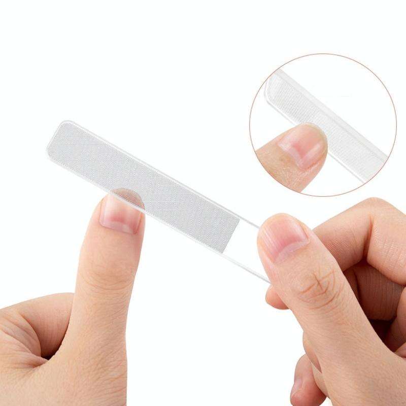 6 PCS Transparent Nano Glass Polished Nail File, Specification: Glass File Bulk