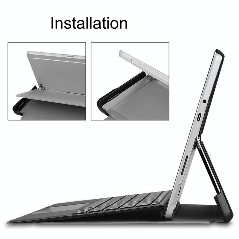 For Microsoft Surface Pro 8 Solid Color Electric Pressed Horizontal Flip Tablet Leather Case with...