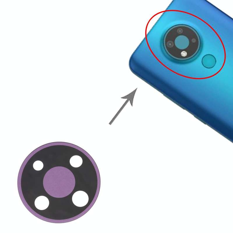 10 PCS Back Camera Lens for Nokia 3.4 TA-1288 TA-1285 TA-1283(Purple)