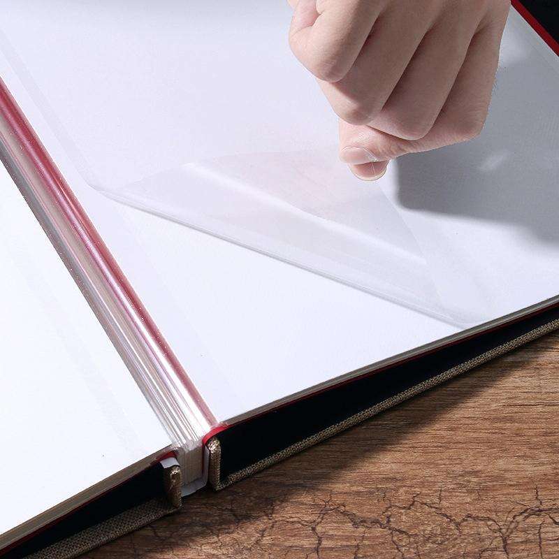 Simple Linen Self-adhesive Film Album Retro Family Large Capacity Handmade Creative Gifts(Gray Wh...