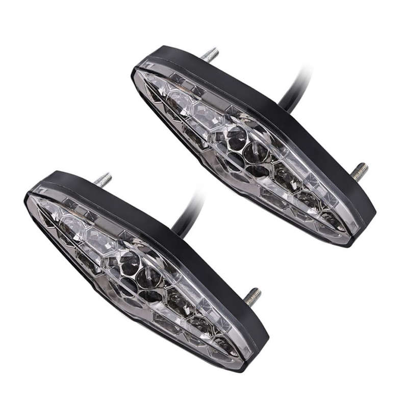 2 PCS KC-WD-NEW-3X Motorcycle LED Brake Light Running Lamp (Transparent Black)