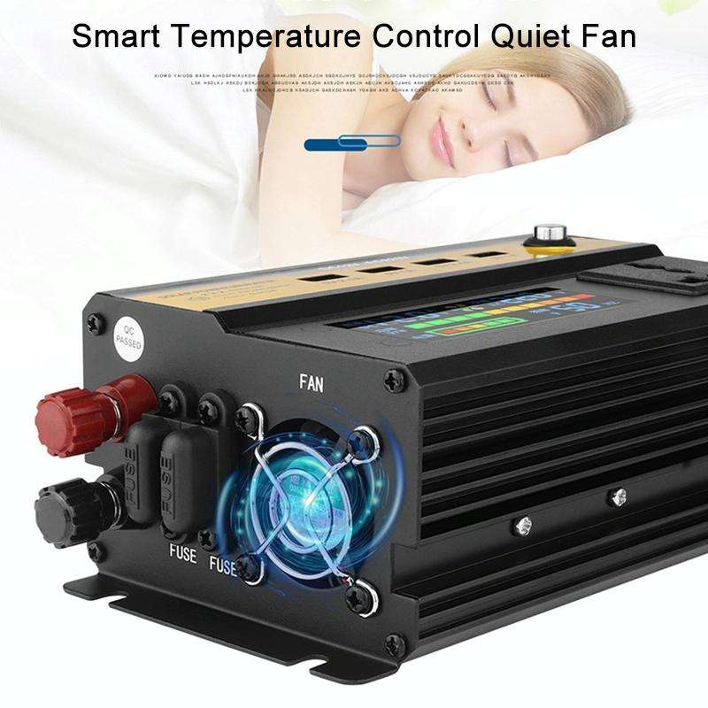 8896 1600W Car Smart Multi-functional Digital Display Inverter, Specification:12V