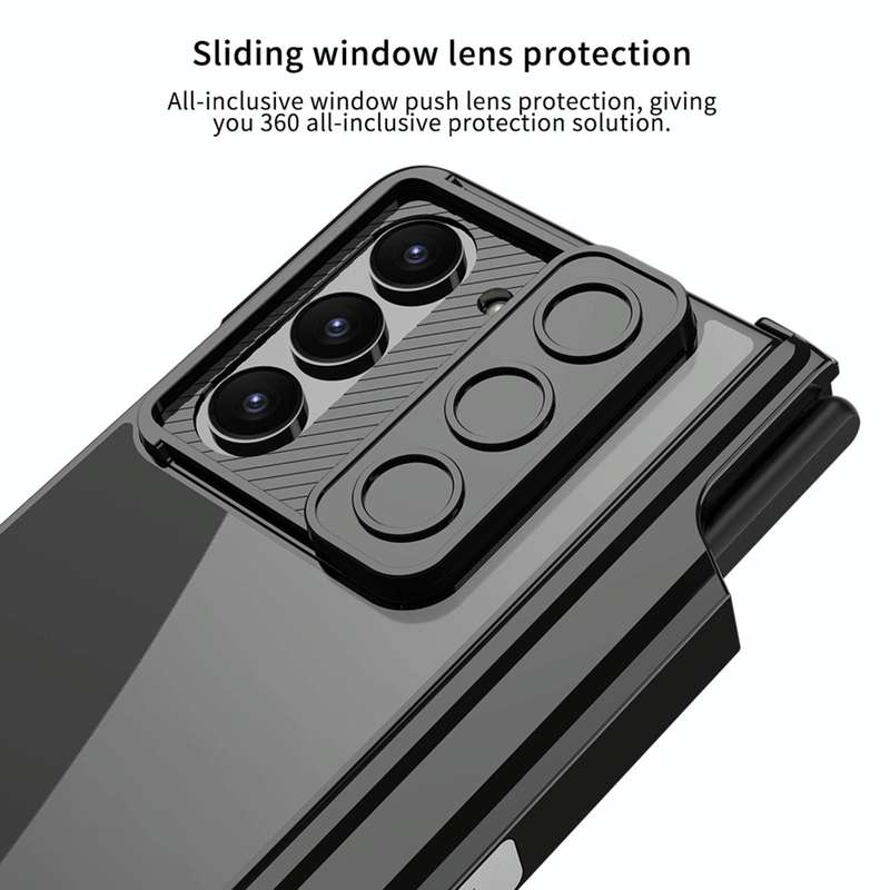 For Samsung Galaxy Z Fold5 5G GKK Integrated Push Lens Window Fold Hinge Phone Case with Pen Slot...