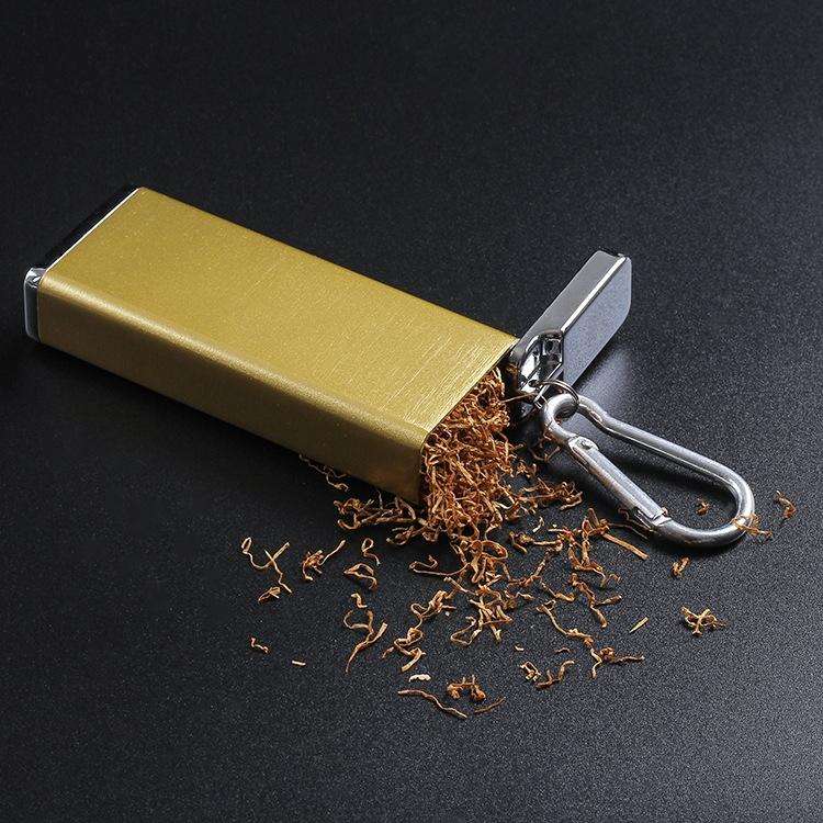 Portable Cigarette Case Portable With Lid Sealed Ashtray, Color: Gold