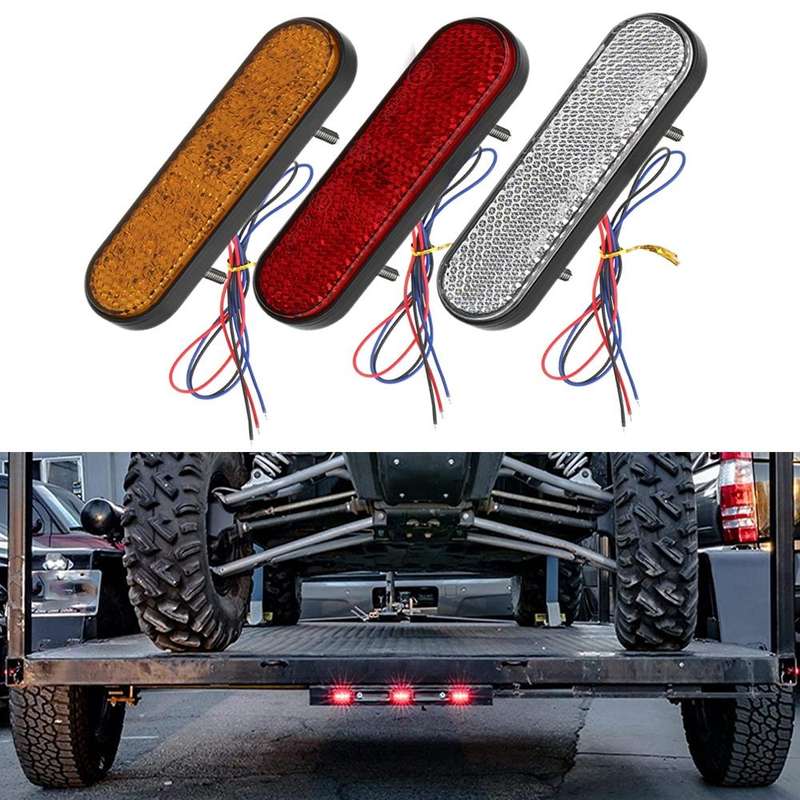 2 PCS 24LED Reflector Brake Light Turn Signal Light(White Shell White Light)
