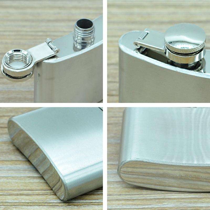 58ml(2oz) Stainless Steel Pocket Flagon Outdoor Sports Flat ultralight Liquor Flask Camping Porta...