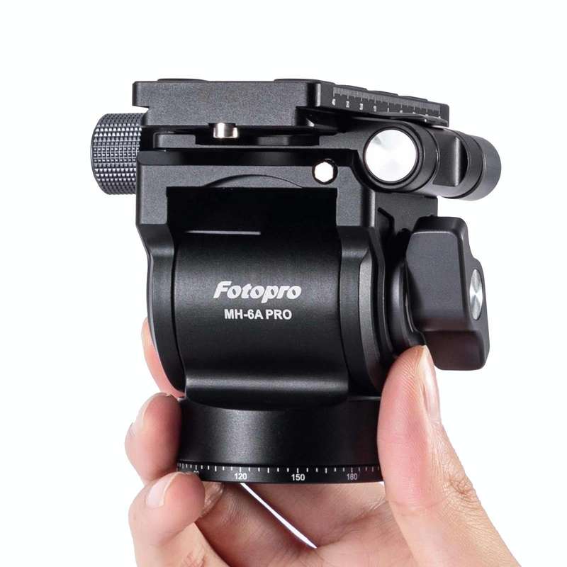 Fotopro MH-6A Pro Aluminum Alloy Heavy Duty Video Camera Tripod Action Fluid Drag Head with Slidi...