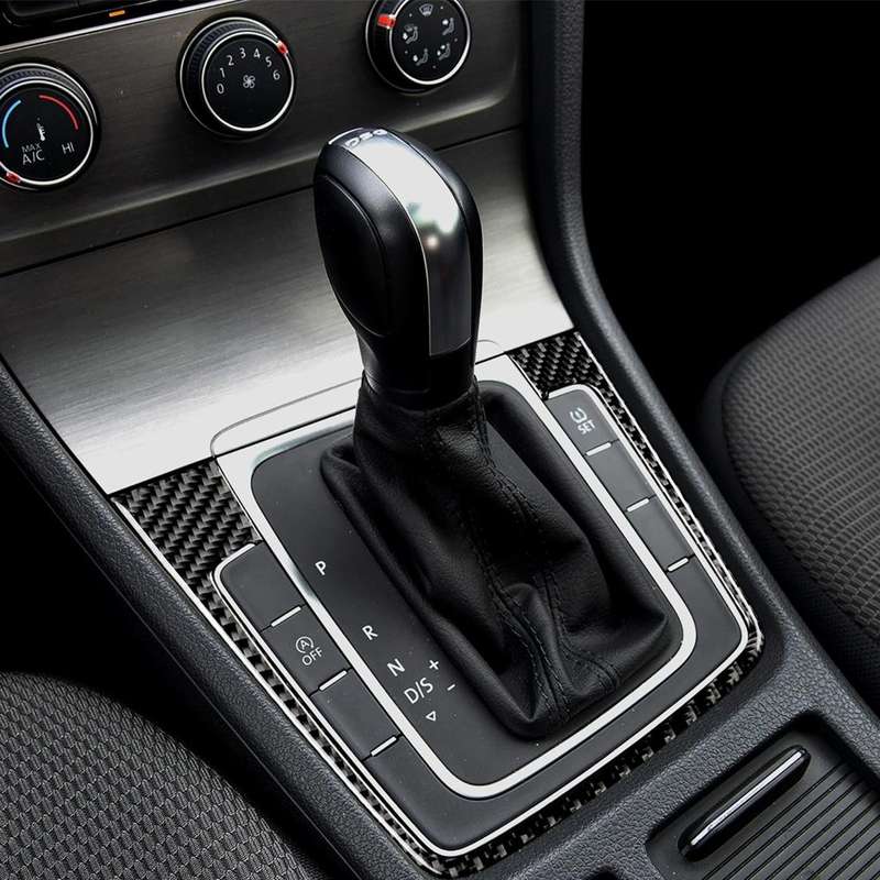 Car Carbon Fiber Gear Position Panel Frame Decorative Sticker for Volkswagen Golf 7 2018-, withou...